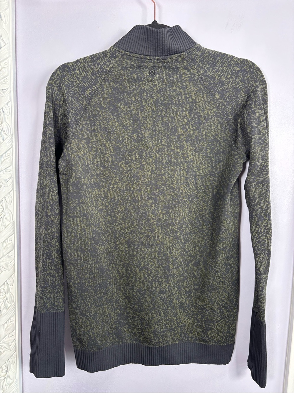lululemon athletica Rest Less Olive and Black Athletic Half-Zip Sweater - Picture 6 of 7